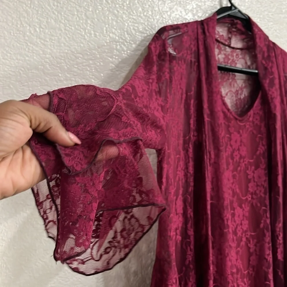 Formal Western Wear Burgundy Jacket and Dress Size Large
